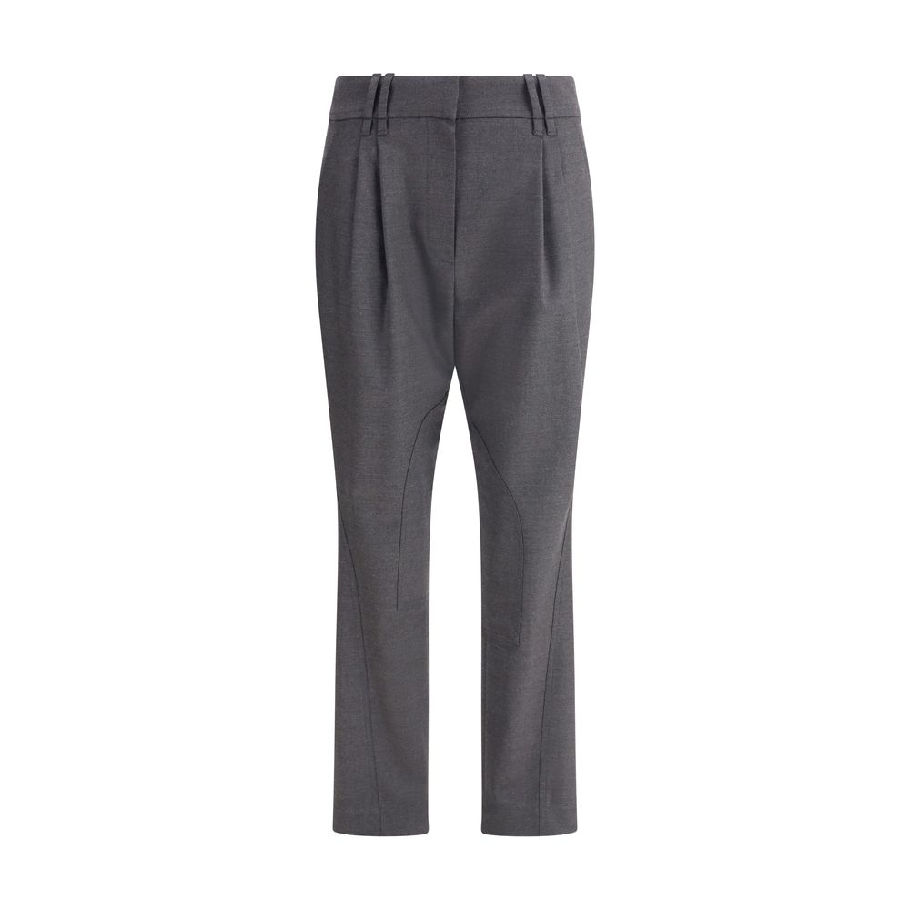 Brunello Cucinelli Bicolor Fleece Wool Casual Pants | Regal Royce