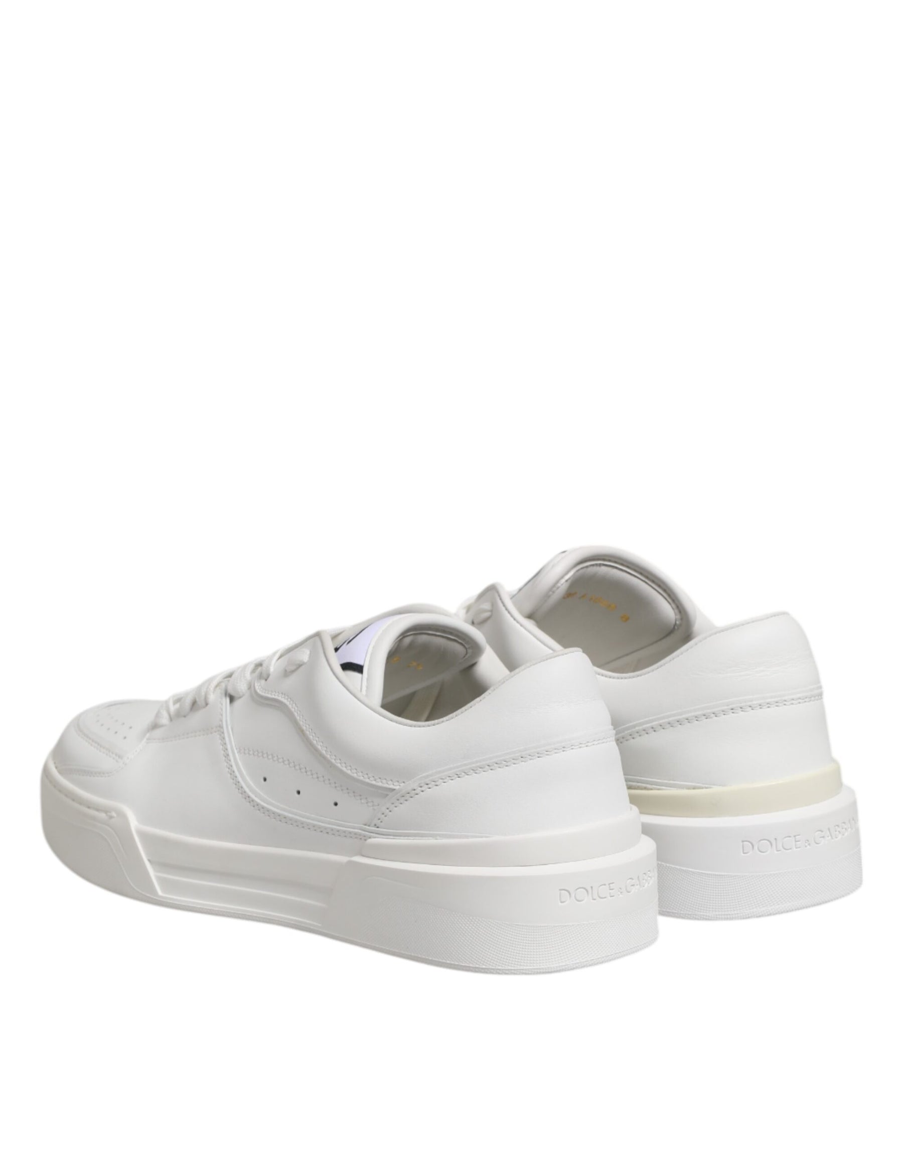 Dolce & Gabbana White Miami Leather Low Top Sneakers Shoes | Regal Royce