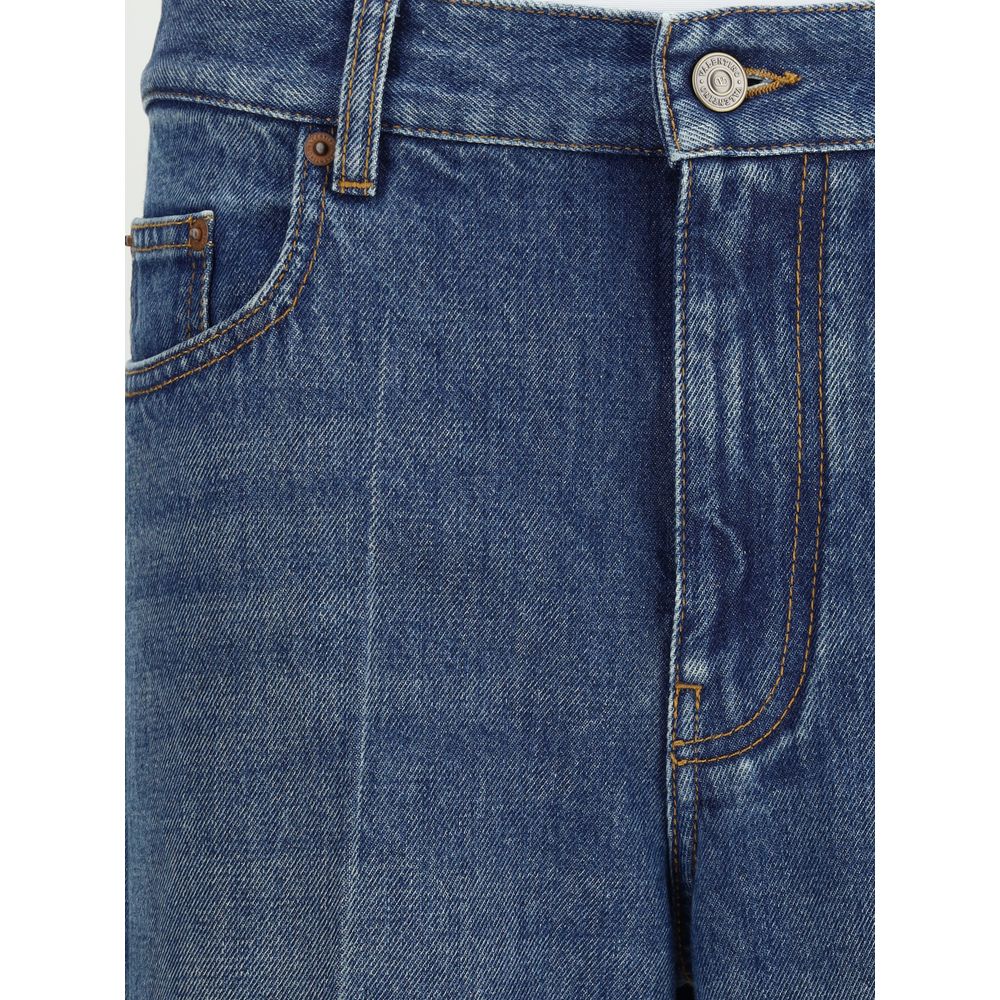 Valentino Blue Cotton Straight-Leg Jeans | Regal Royce