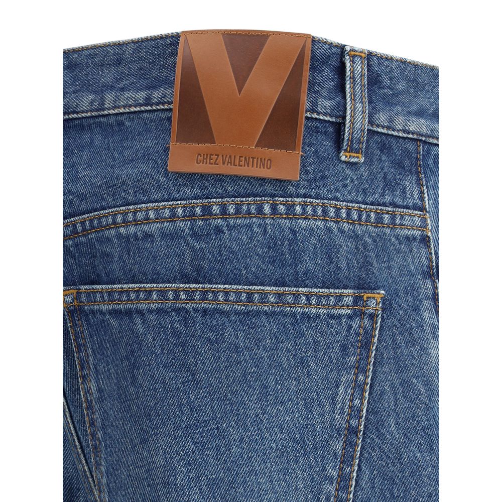 Valentino Blue Cotton Straight-Leg Jeans | Regal Royce