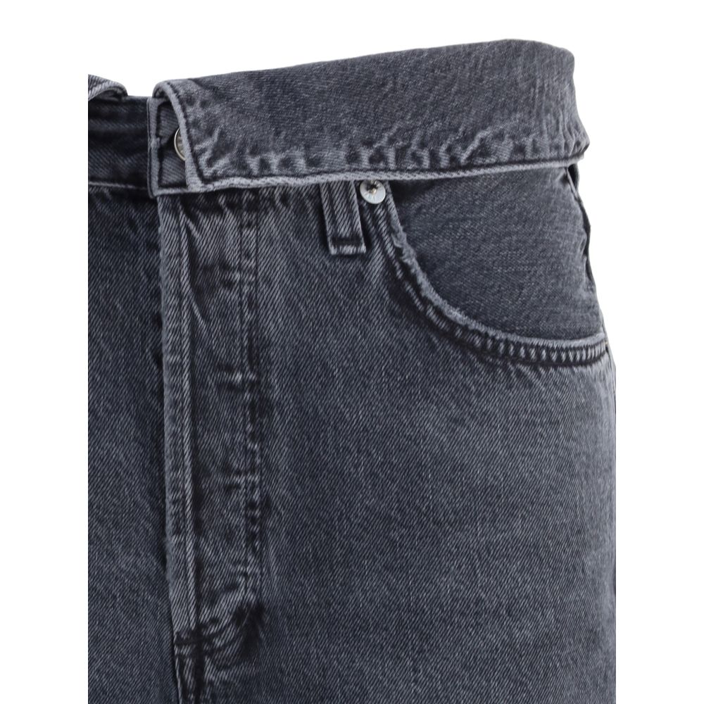 Agolde Black Cotton Tapered Jeans | Regal Royce