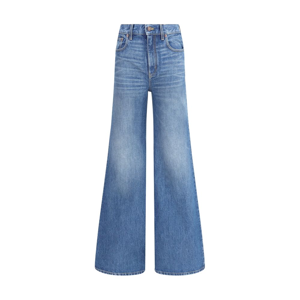 Chloé Blue Cotton Flared Jeans | Regal Royce