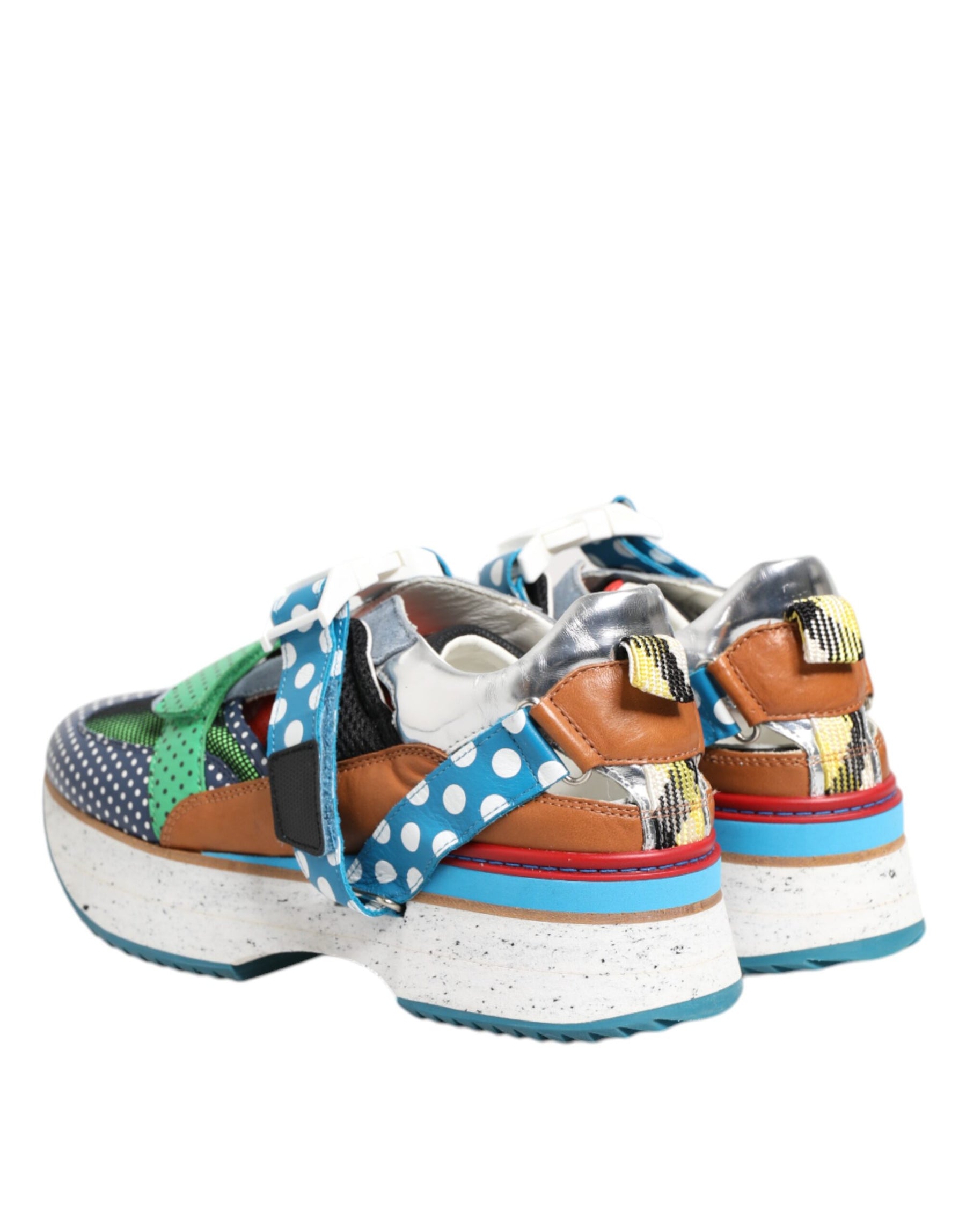 Dolce & Gabbana Multicolor Leather Low Top Sneakers Shoes | Regal Royce