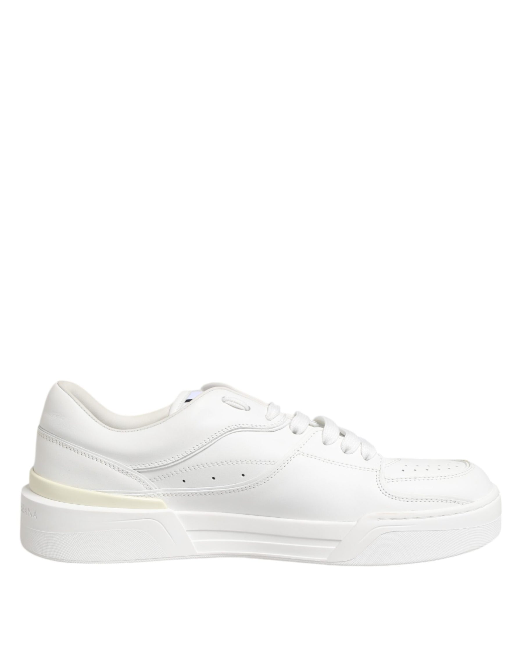 Dolce & Gabbana White Miami Leather Low Top Sneakers Shoes | Regal Royce