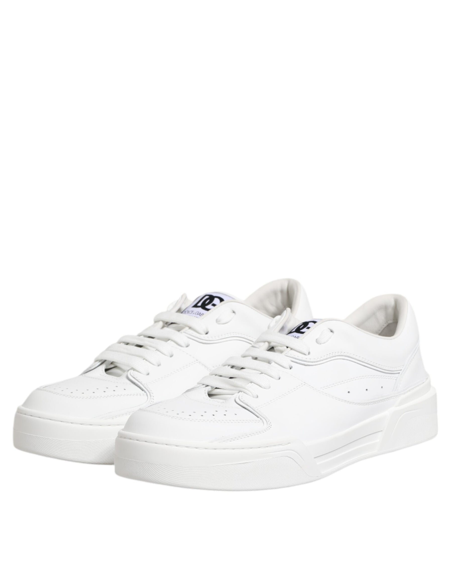 Dolce & Gabbana White Miami Leather Low Top Sneakers Shoes | Regal Royce