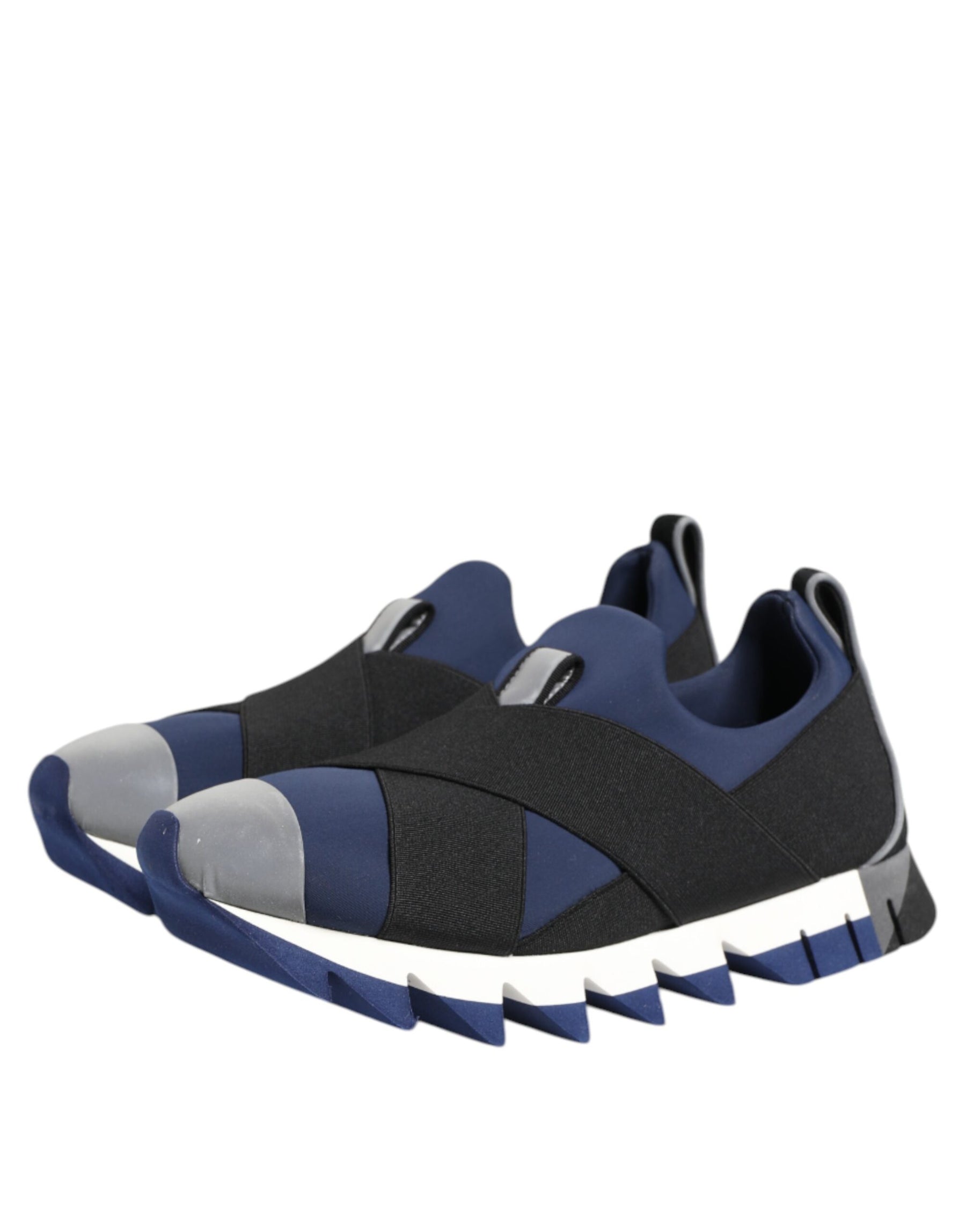 Dolce & Gabbana Blue Black Slip On Low Top Men Sneakers Shoes | Regal Royce