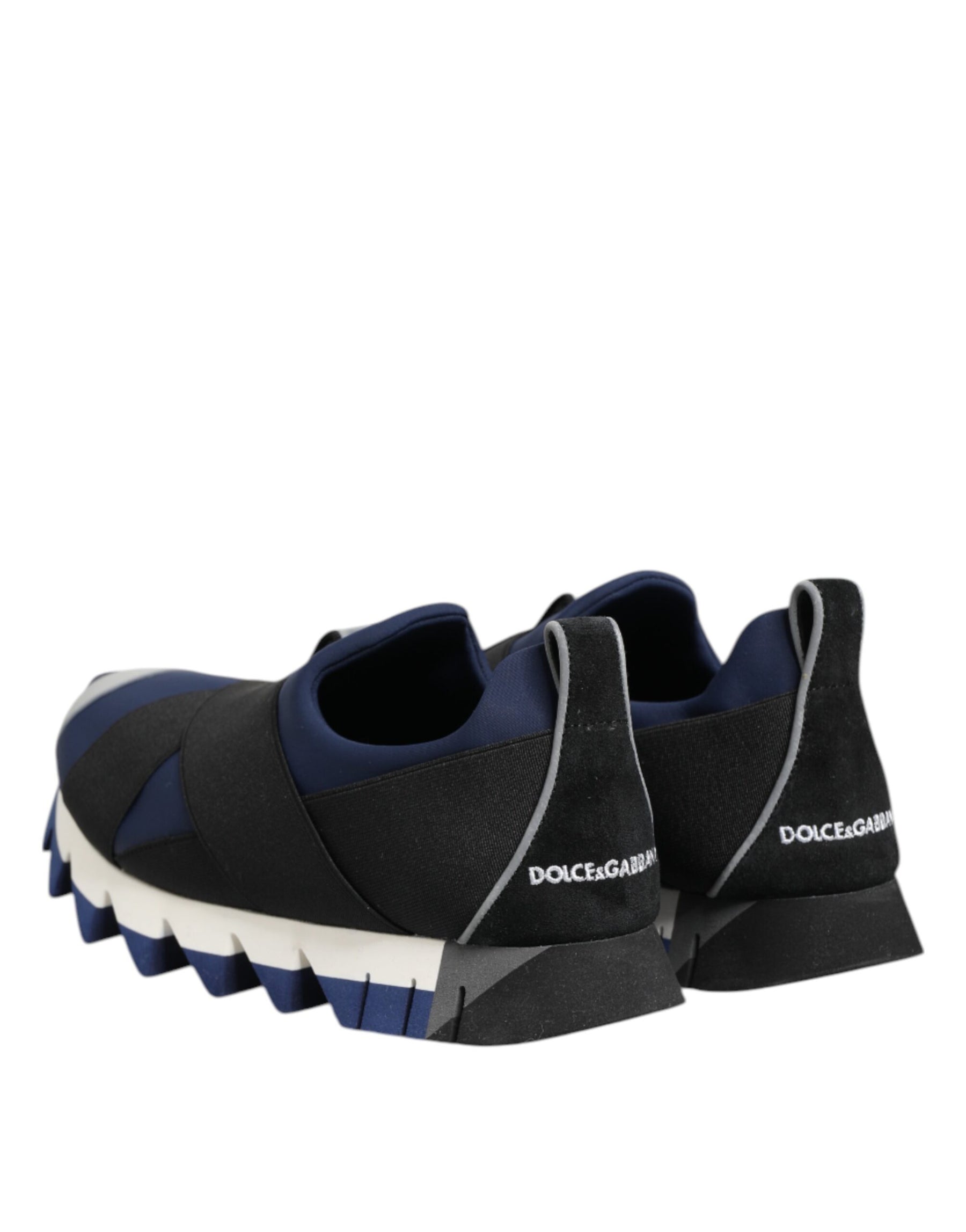 Dolce & Gabbana Blue Black Slip On Low Top Men Sneakers Shoes | Regal Royce