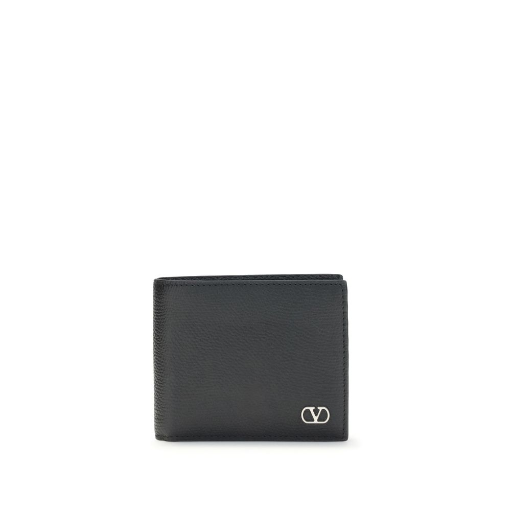 Valentino Garavani Black Calf Leather Bos Taurus Wallet | Regal Royce