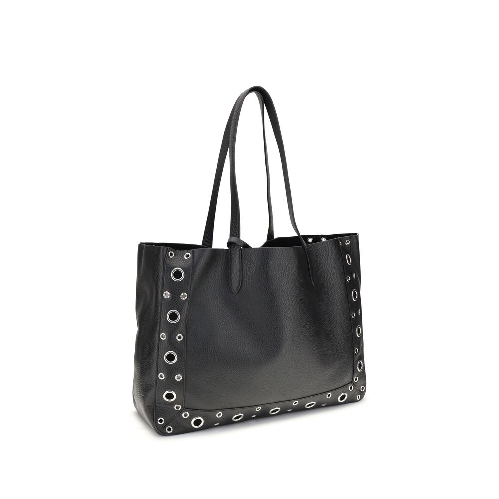 Valentino Garavani Black Calf Leather Bos Taurus Shoulder Bag | Regal Royce