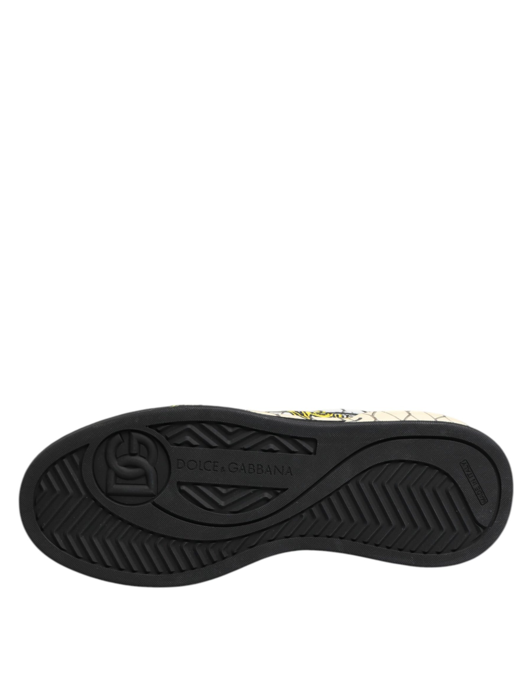 Dolce & Gabbana White Logo Print Low Top Men Sneakers Shoes | Regal Royce