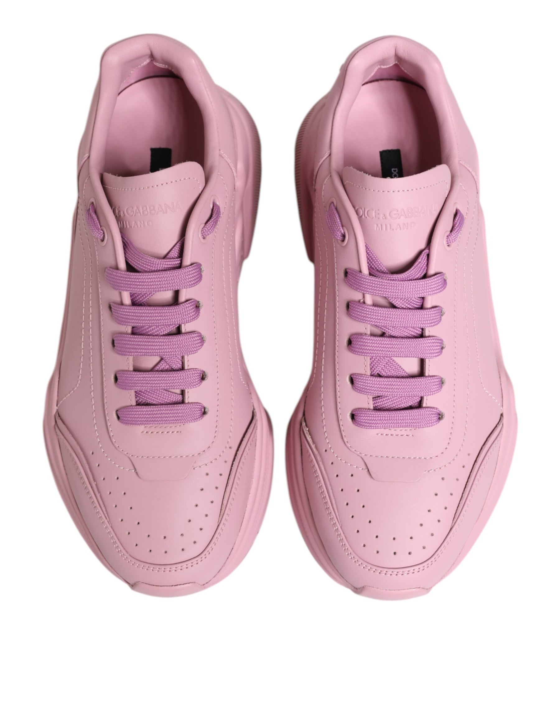 Dolce & Gabbana Pink Leather Daymaster Low Top Sneakers Shoes | Regal Royce