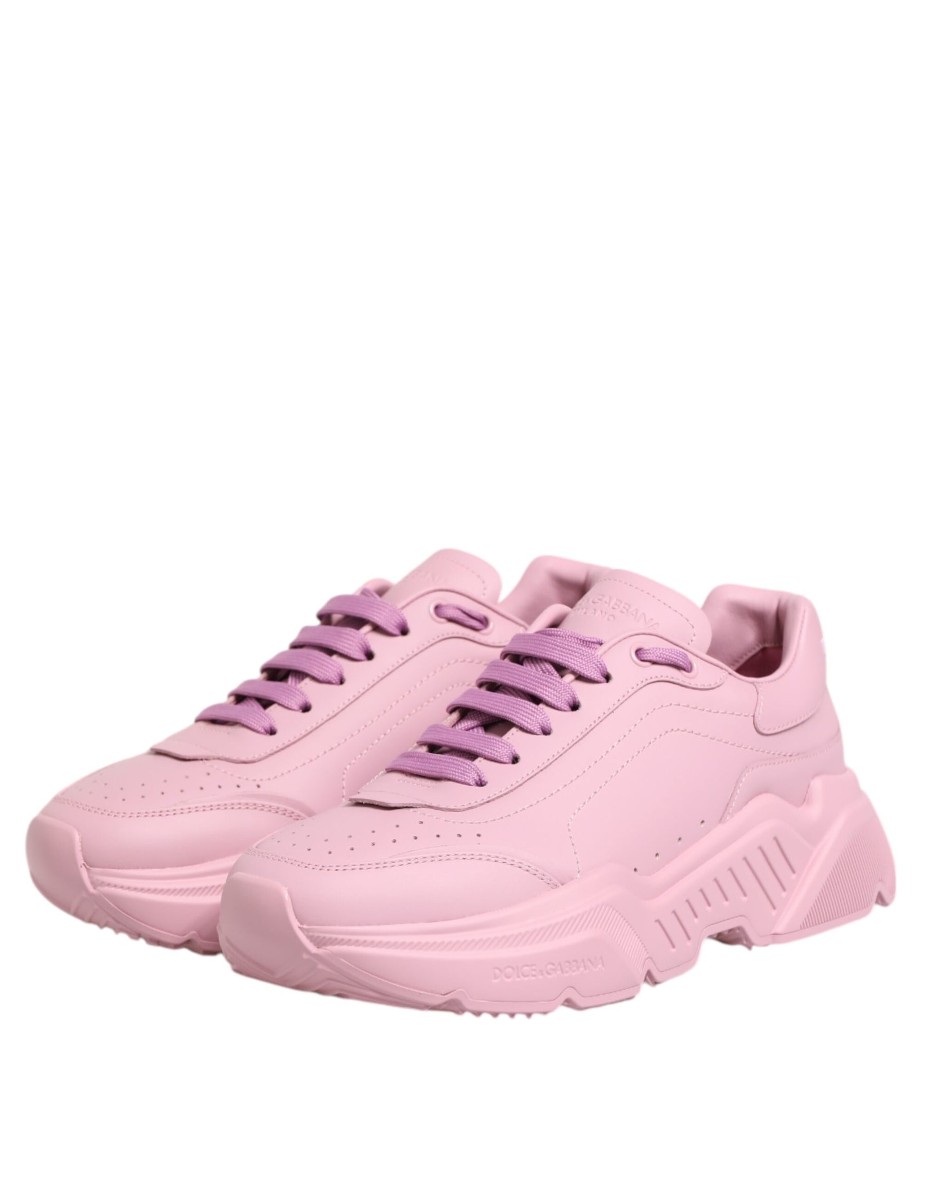 Dolce & Gabbana Pink Leather Daymaster Low Top Sneakers Shoes | Regal Royce