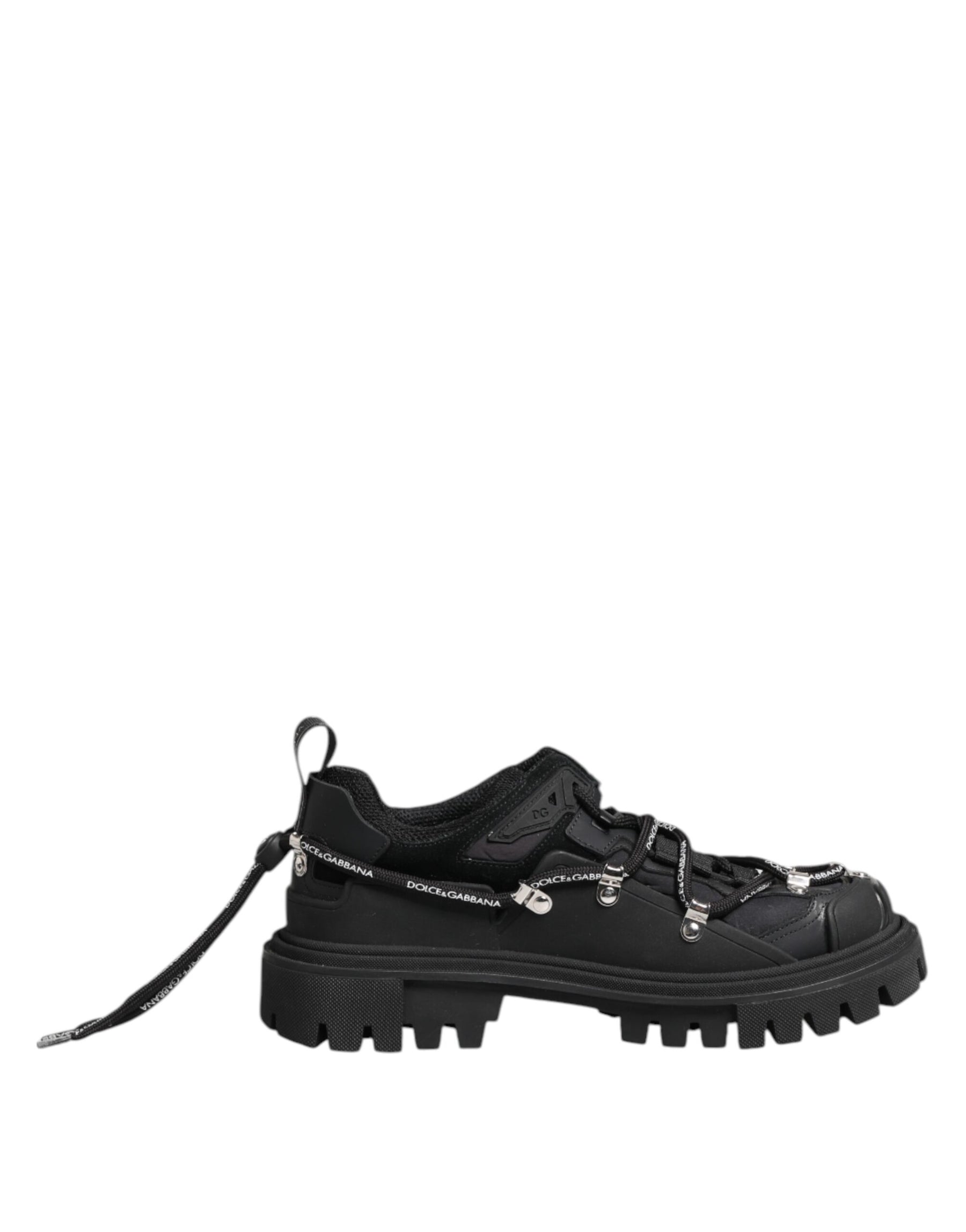 Dolce & Gabbana Black Low Top Lace Up Trekking Sneakers Shoes | Regal Royce