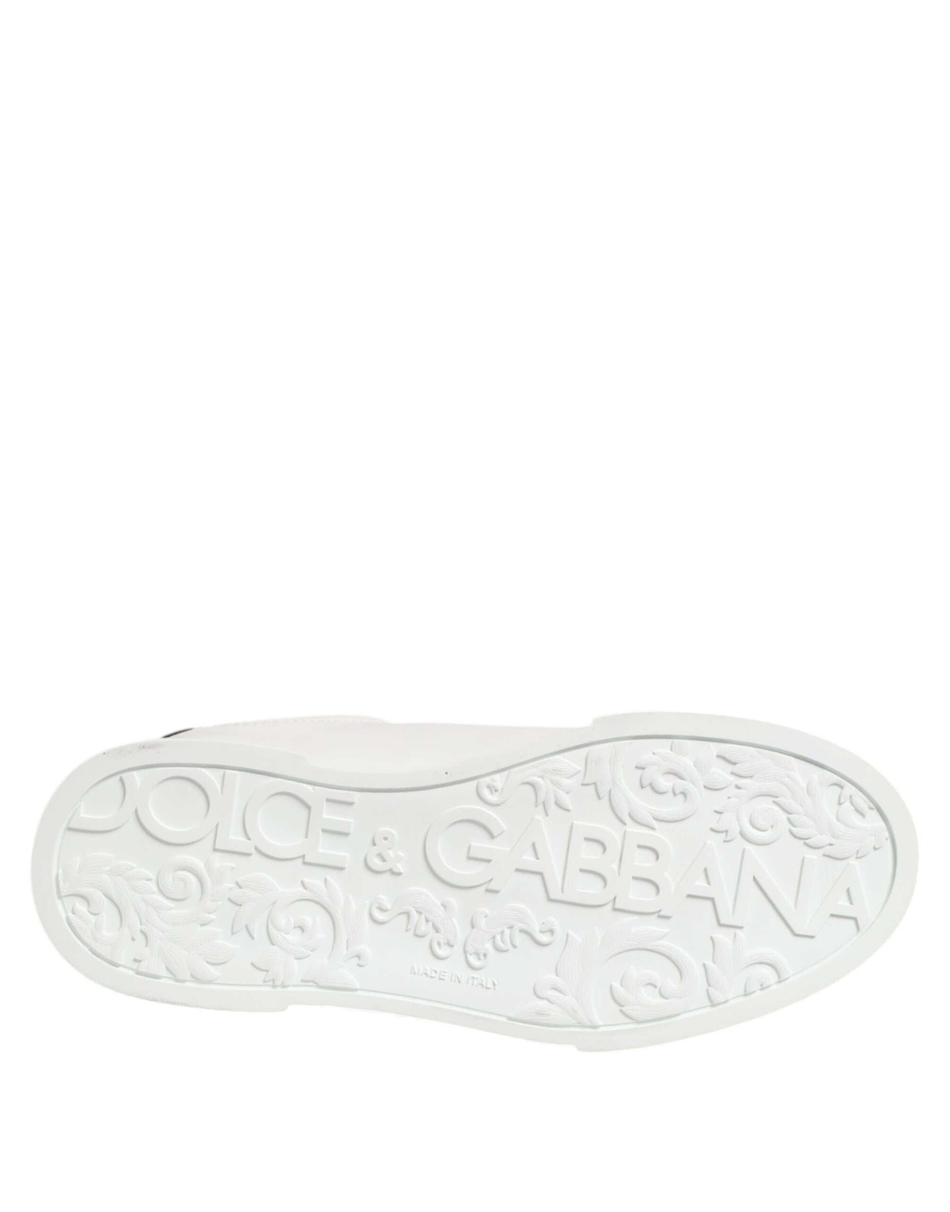 Dolce & Gabbana White Crown Patch Portofino Men Sneakers Shoes