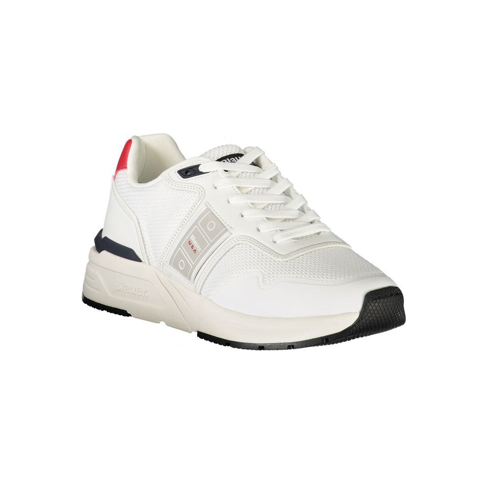 Blauer White Polyester Men's Sneaker | Regal Royce