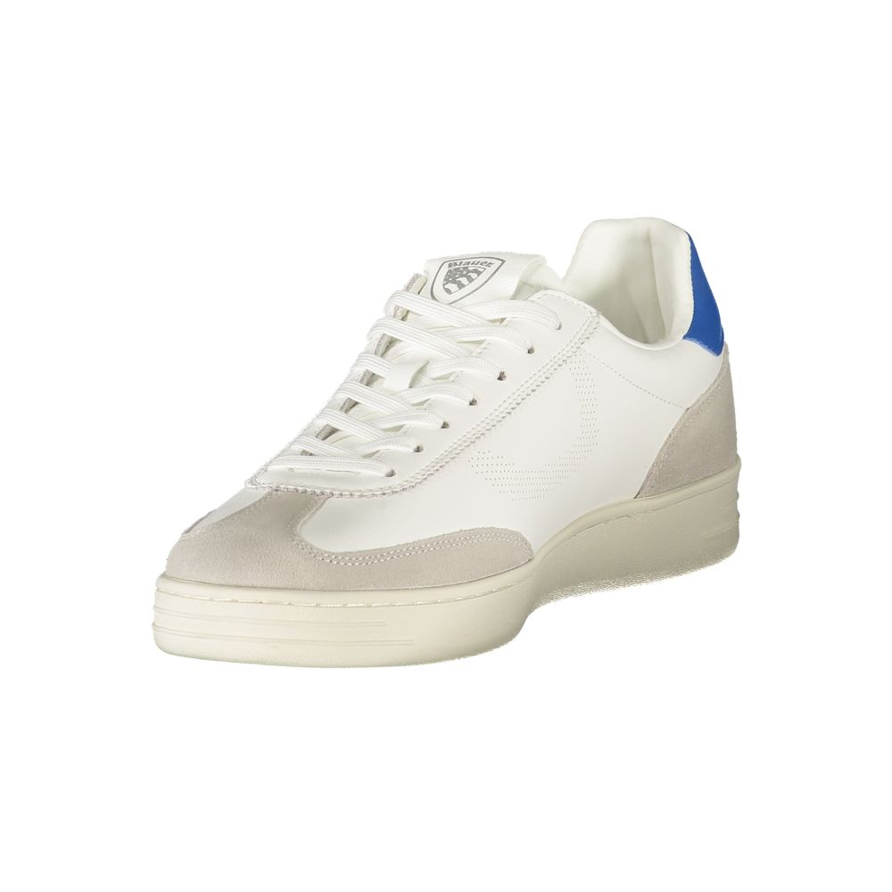 Blauer White Polyurethane Men's Sneaker | Regal Royce