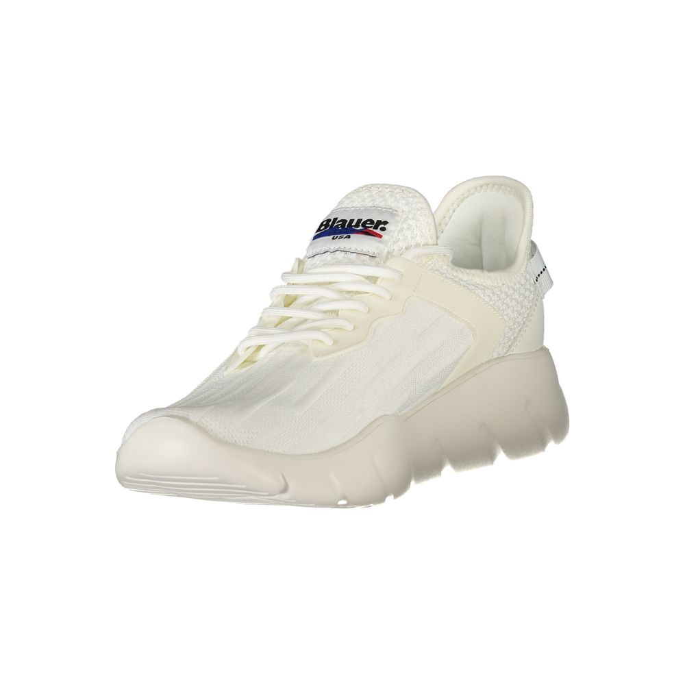 Blauer White Polyester Men's Sneaker | Regal Royce