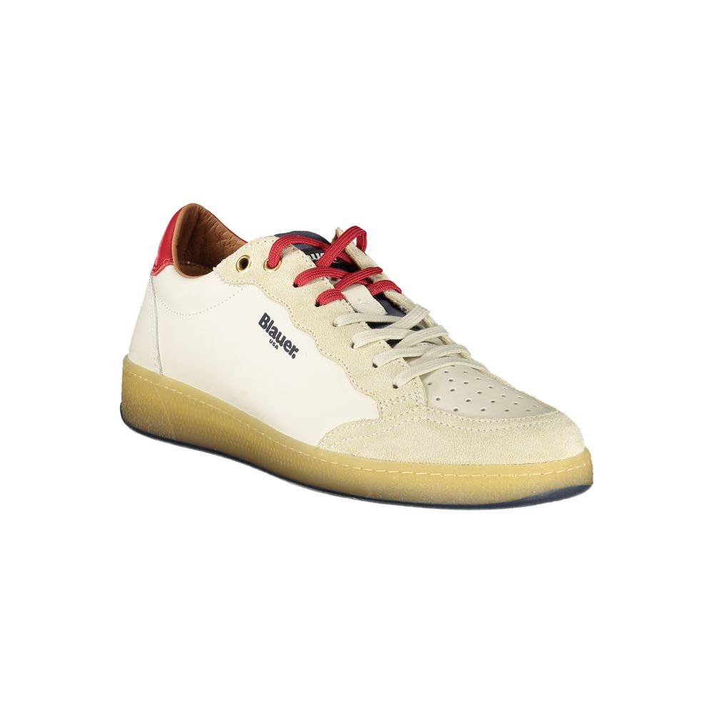 Blauer White Polyurethane Men Sneaker | Regal Royce