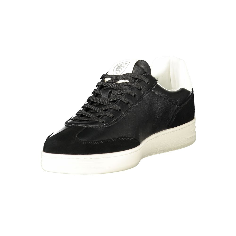 Blauer Black Polyurethane Men's Sneaker | Regal Royce