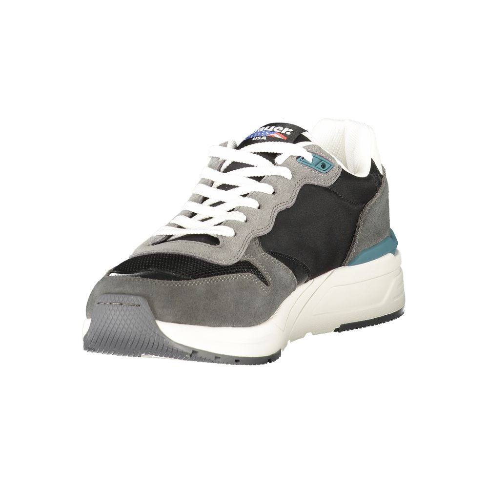 Blauer Nero Polyurethane Men Sneaker | Regal Royce