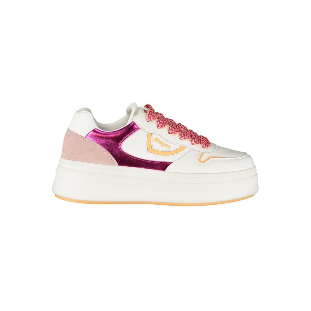 Blauer White Polyurethane Women Sneaker | Regal Royce