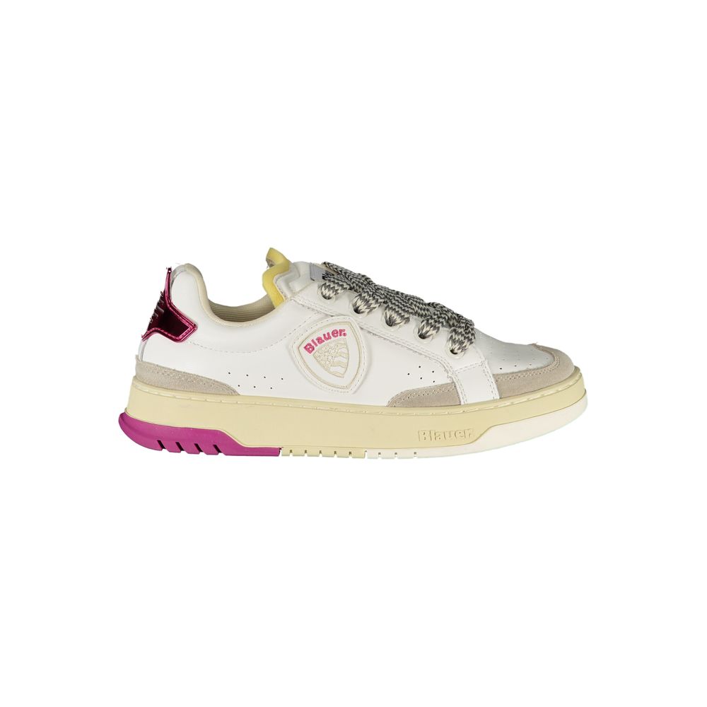 Blauer White Leather Women Sneaker | Regal Royce