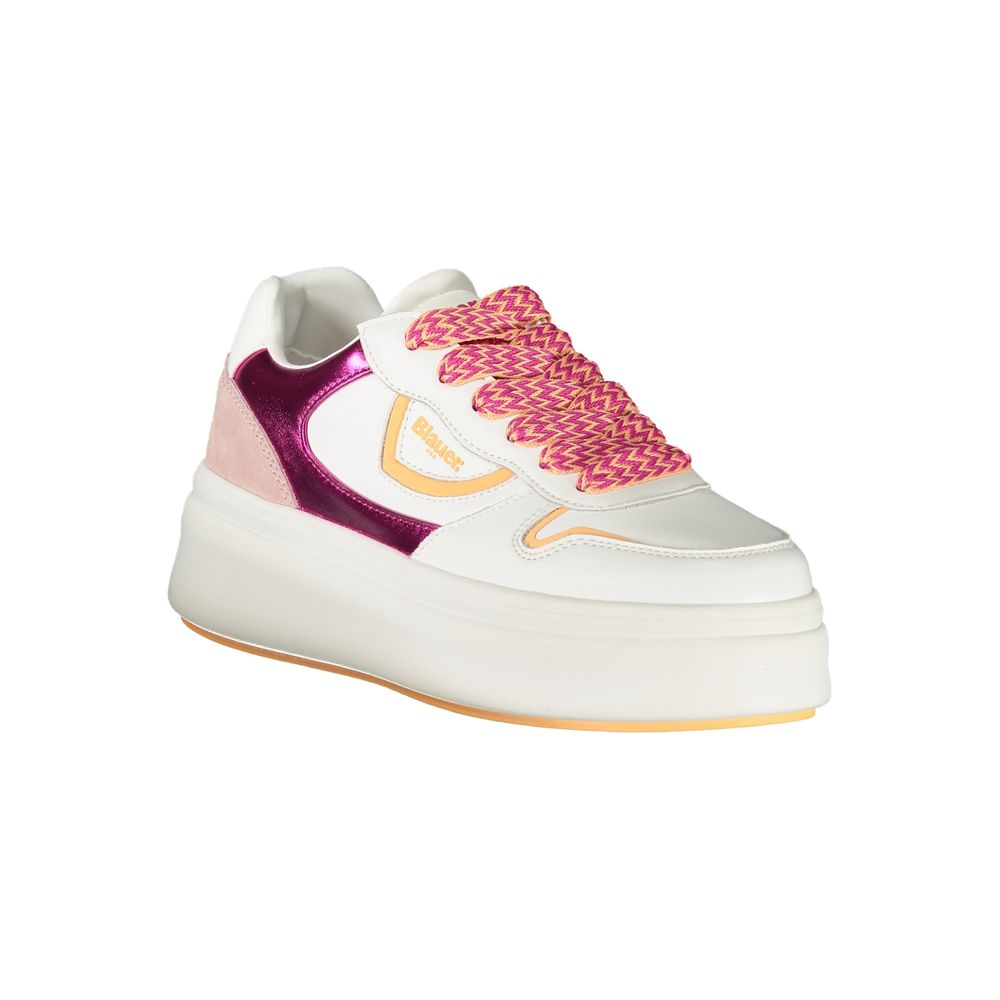 Blauer White Polyurethane Women Sneaker | Regal Royce