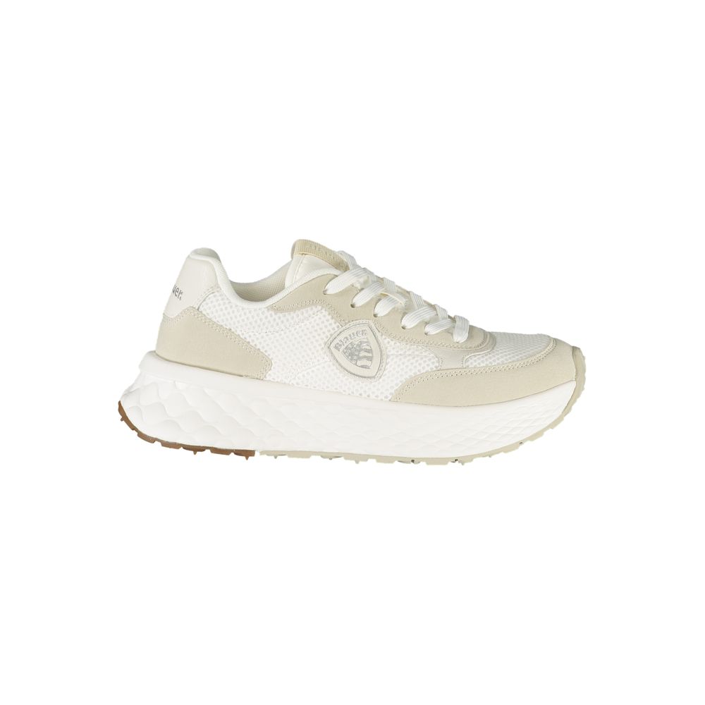 Blauer White Polyurethane Women Sneaker | Regal Royce