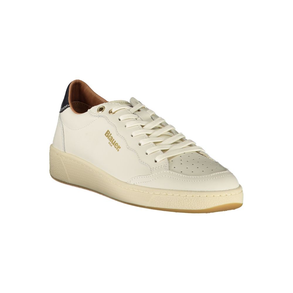 Blauer White Leather Women Sneaker | Regal Royce