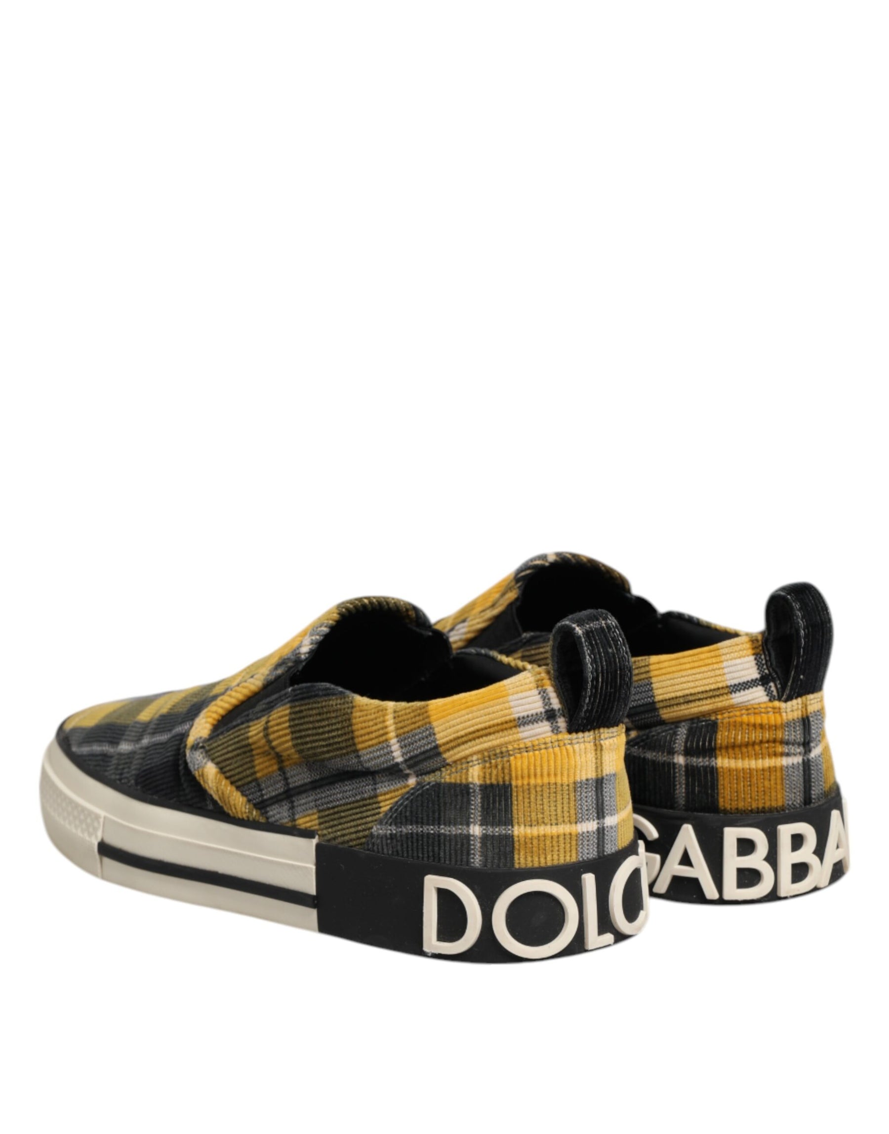 Dolce & Gabbana Multicolor Portofino Tartan Check Sneakers Shoes | Regal Royce