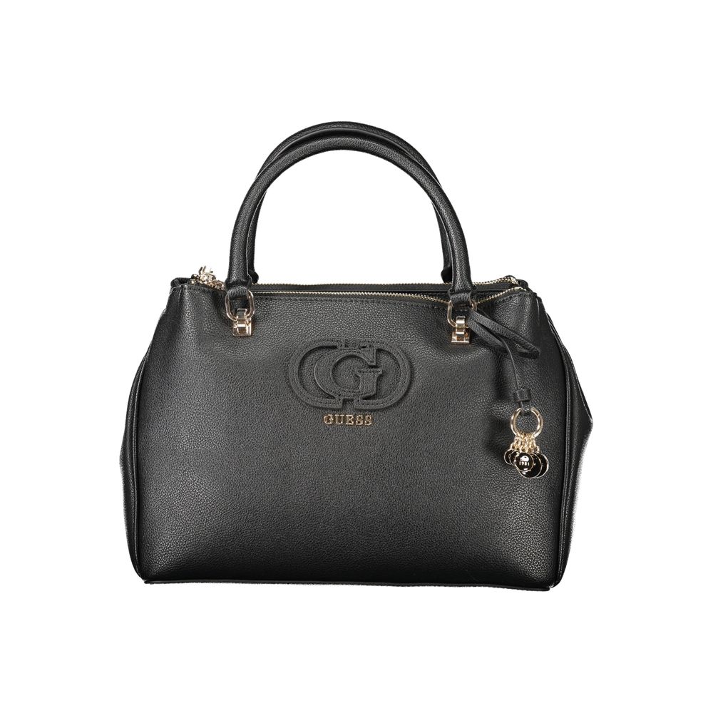 Guess Jeans Black Polyurethane Women's Handbag | Regal Royce