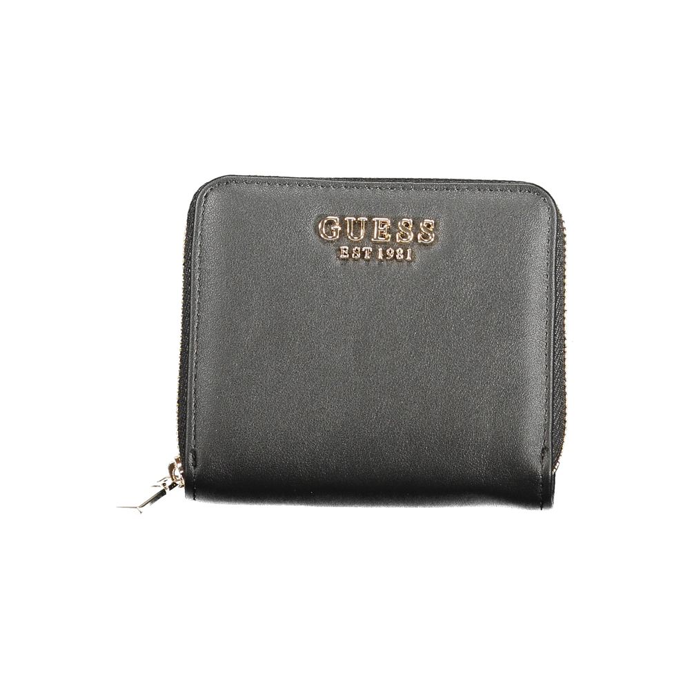 Guess Jeans Black Polyethylene Women Wallet | Regal Royce