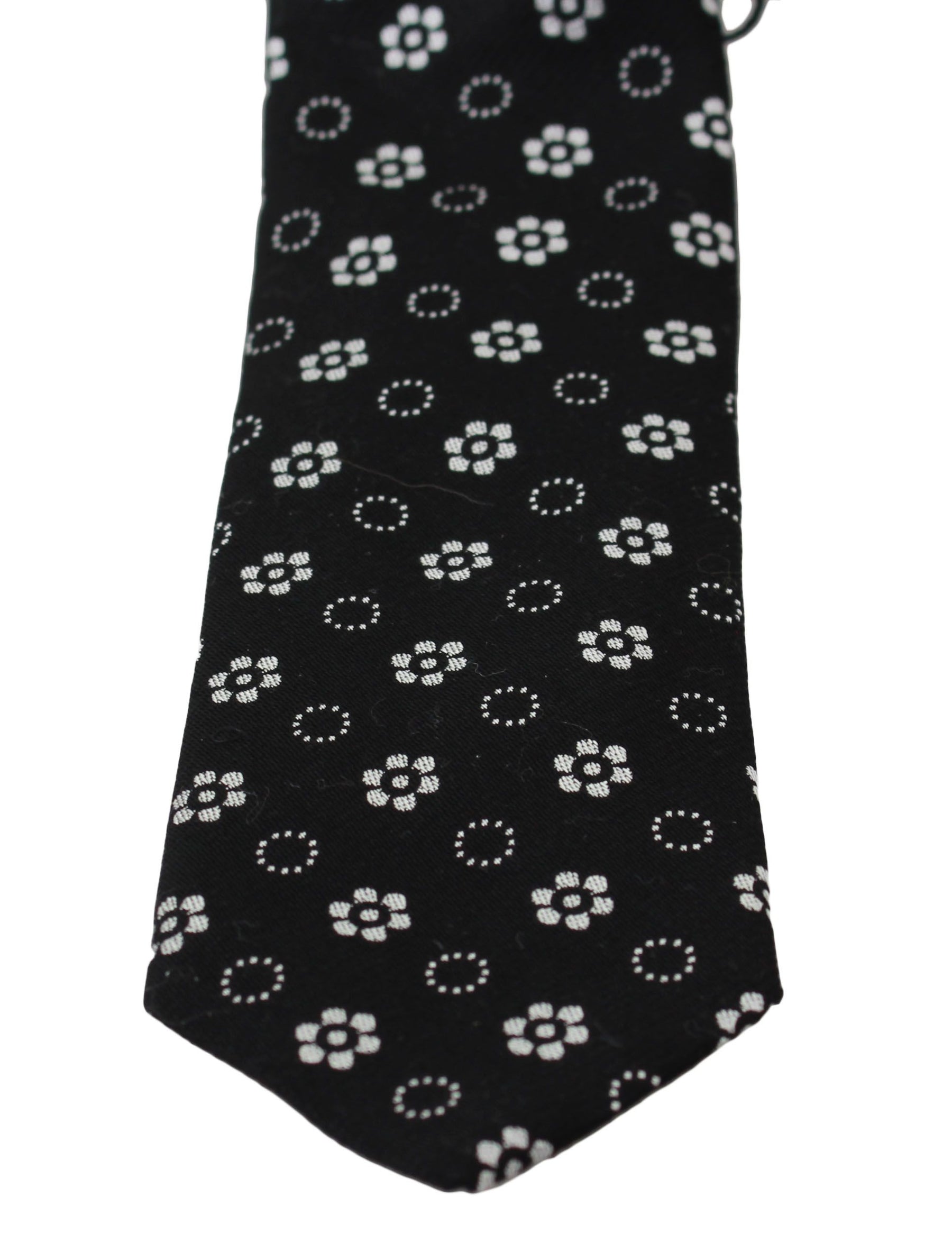Dolce & Gabbana Black 100% Silk Floral Print Print Classic Tie | Regal Royce