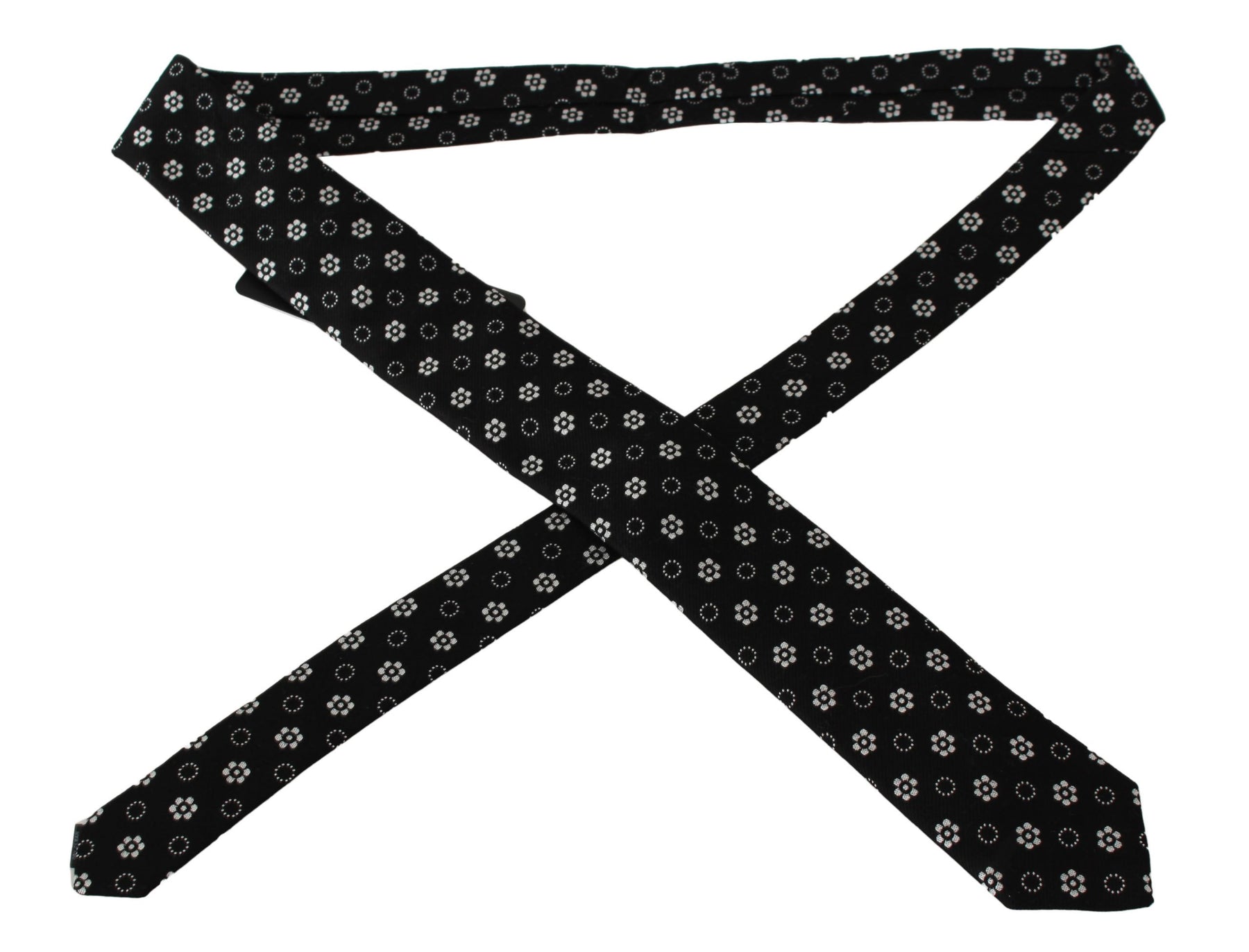 Dolce & Gabbana Black 100% Silk Floral Print Print Classic Tie | Regal Royce