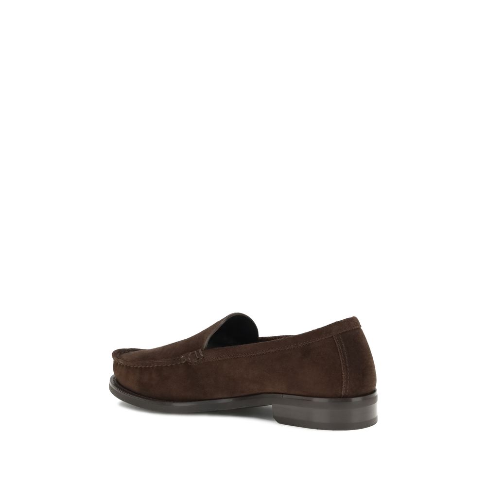 Prada Brown Calf Leather Bos Taurus Slip-On Loafers | Regal Royce