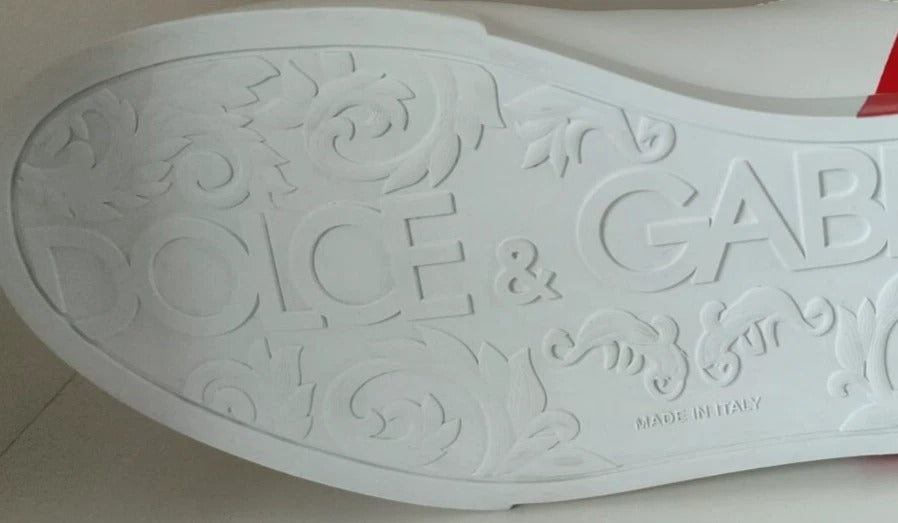 Dolce & Gabbana White Red Portofino Low Top Sneakers Shoes | Regal Royce