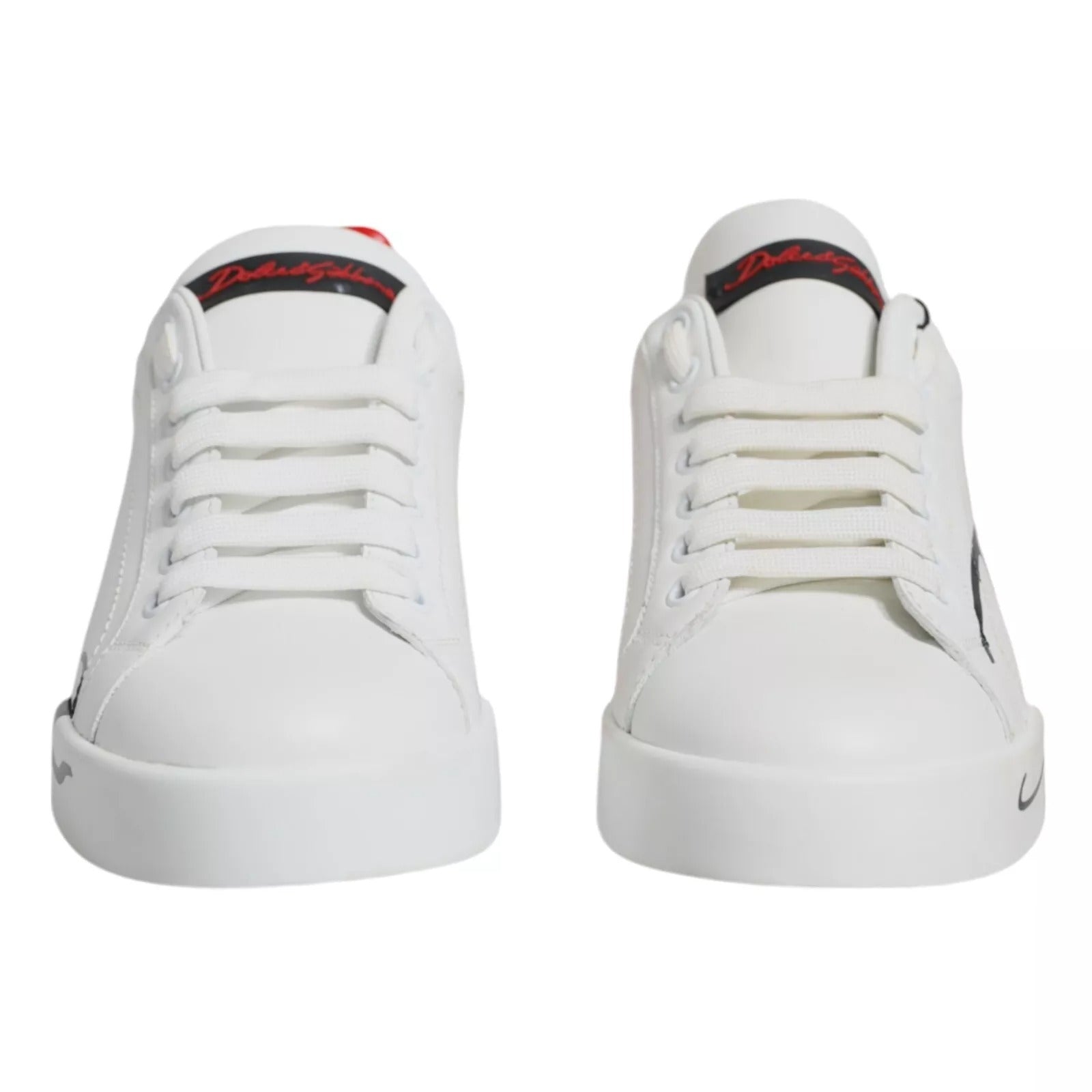 Dolce & Gabbana White Red Portofino Low Top Sneakers Shoes | Regal Royce