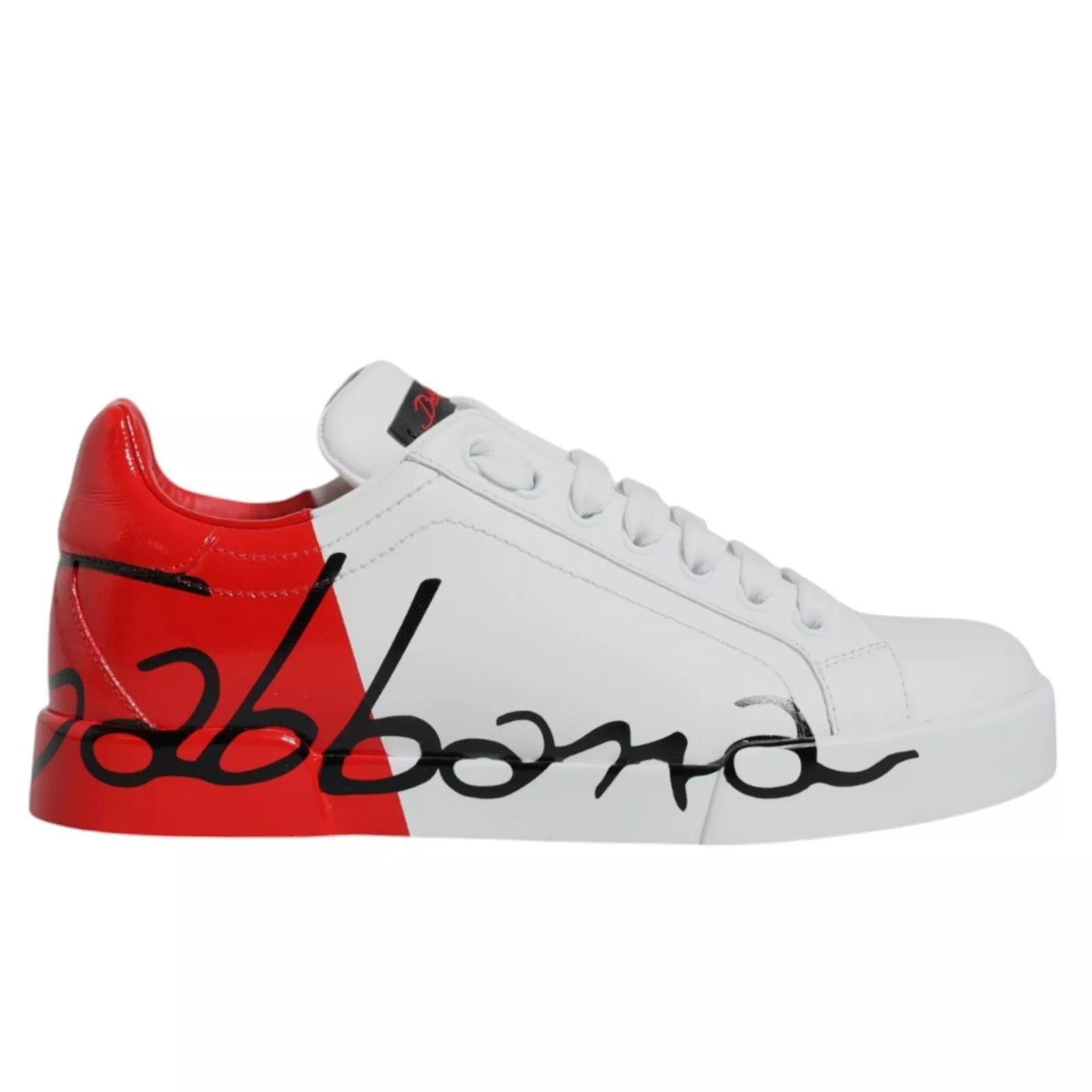 Dolce & Gabbana White Red Portofino Low Top Sneakers Shoes | Regal Royce