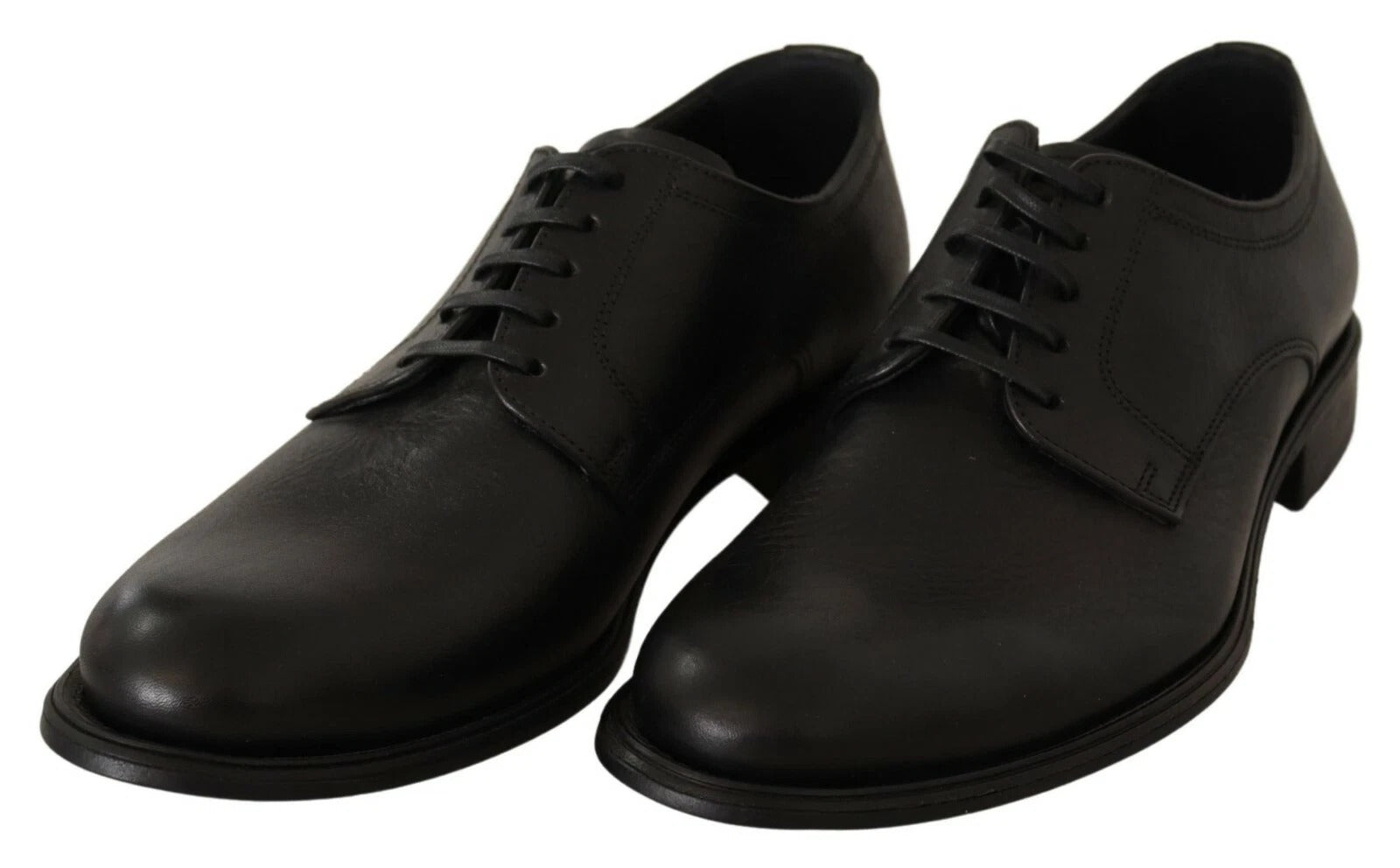 Dolce & Gabbana Black Lace Up Leather Men Formal Derby Shoes | Regal Royce