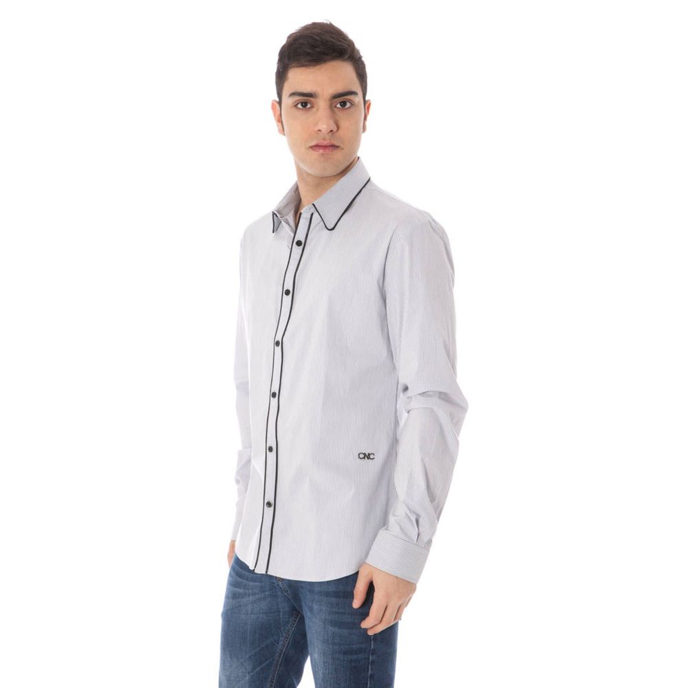 Costume National Azzurro Cotton Men Shirt | Regal Royce