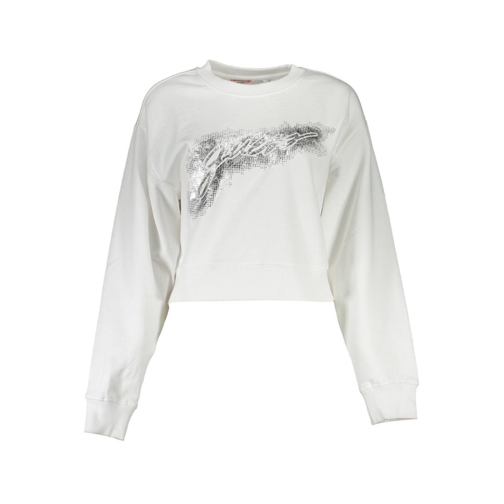 Guess Jeans White Organic Cotton Women Sweatshirt | Regal Royce