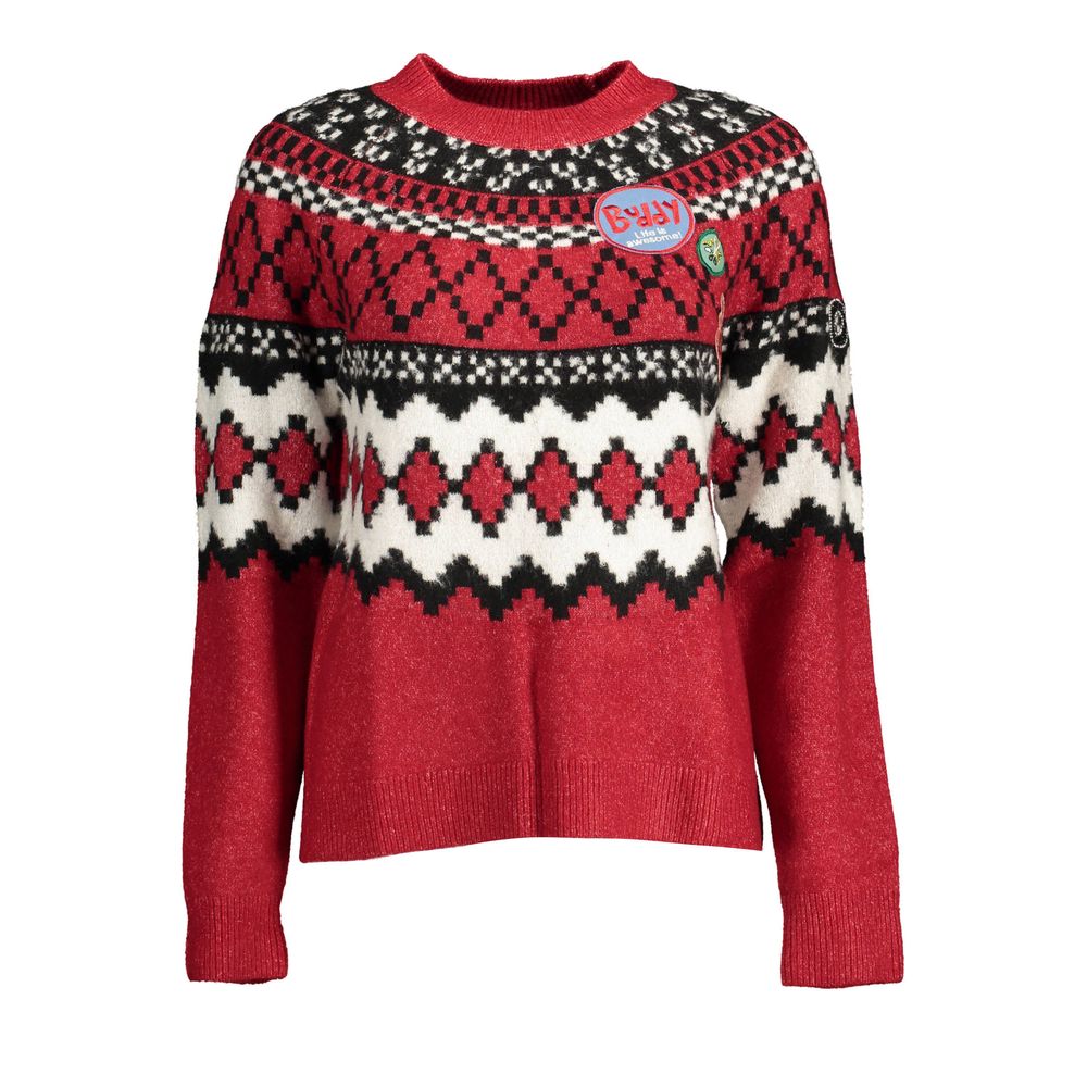 Desigual Red Polyester Women Sweater | Regal Royce