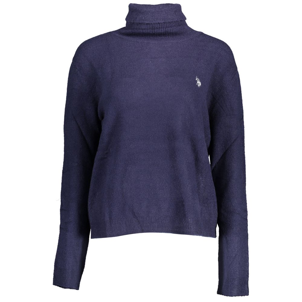 U.S. POLO ASSN. "Blue Acrylic Women Sweater with Turtleneck Detail" | Regal Royce