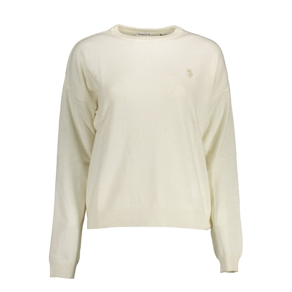 U.S. POLO ASSN. White Polyamide Women's Sweater | Regal Royce