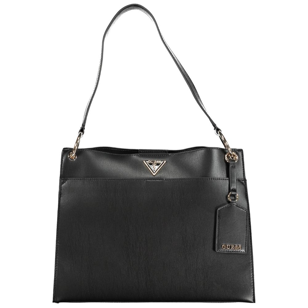 Guess Jeans Black Polyurethane Women Handbag | Regal Royce