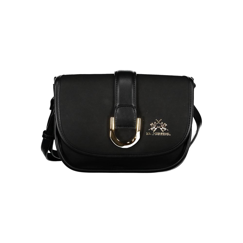La Martina Nero Polyurethane Women Shoulder Bag | Regal Royce
