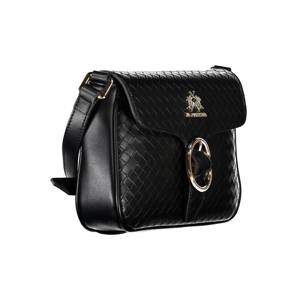La Martina Black Polyurethane Women Shoulder Bag | Regal Royce