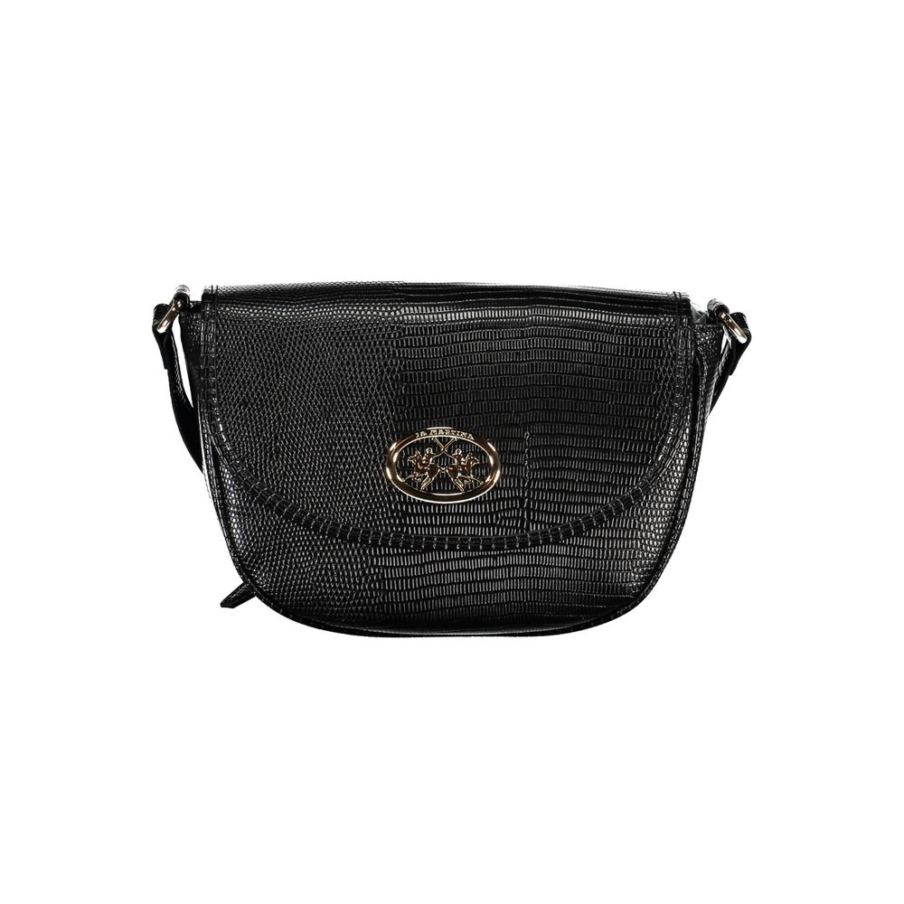 La Martina Black Polyurethane Women's Shoulder Bag | Regal Royce