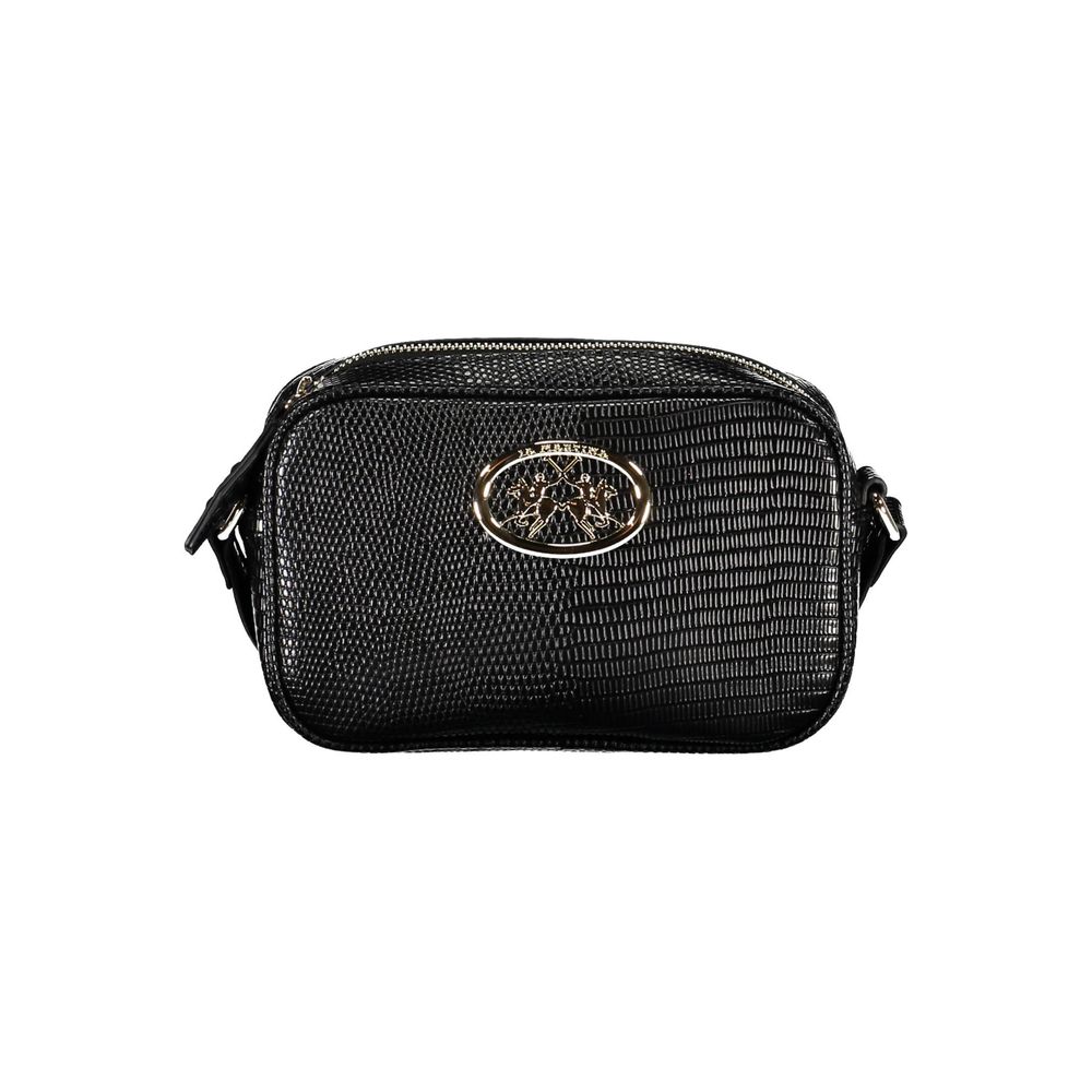 La Martina Black Polyurethane Women Handbag | Regal Royce