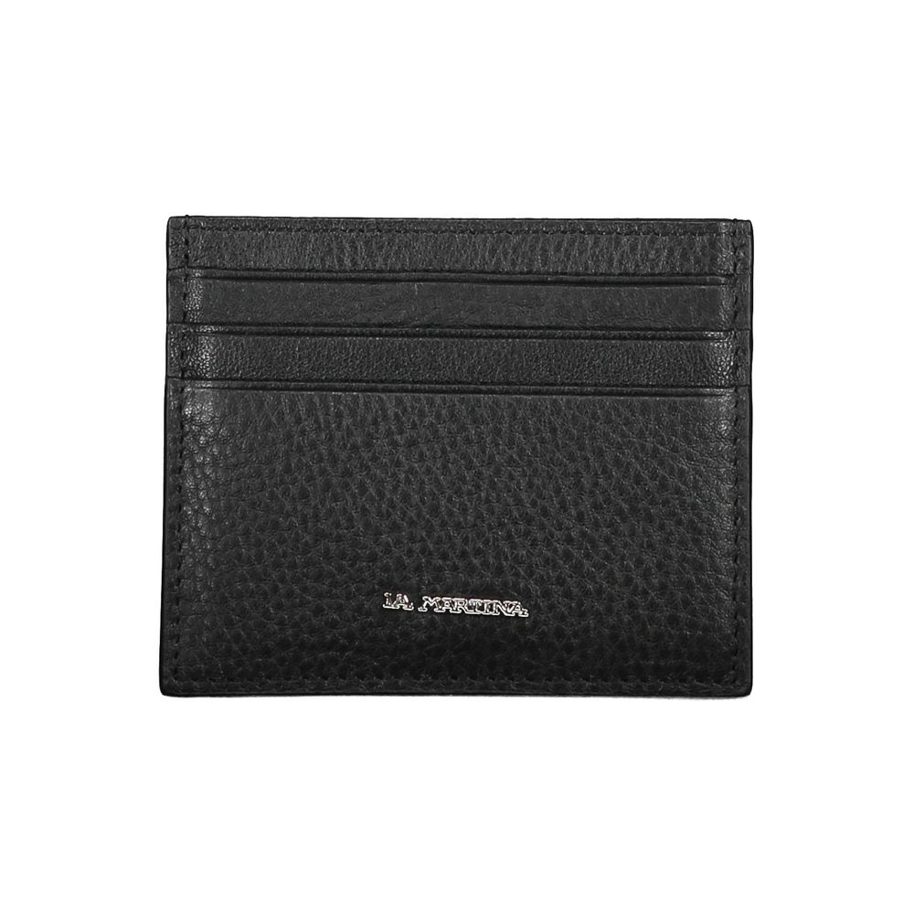 La Martina Black Leather Men Wallet Holder | Regal Royce
